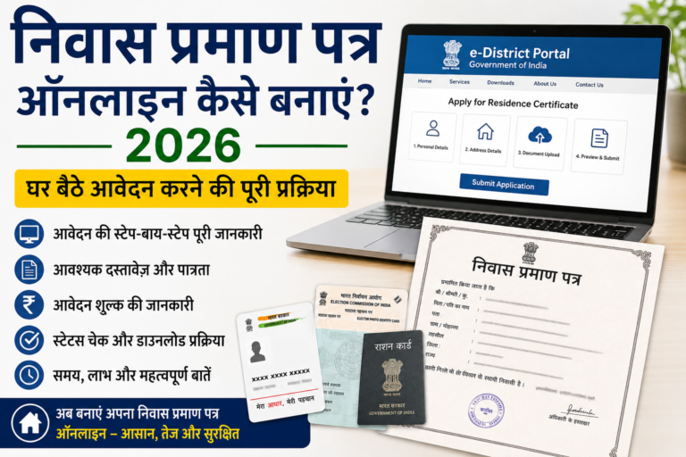 निवास प्रमाण पत्र ऑनलाइन कैसे बनाएं 2026