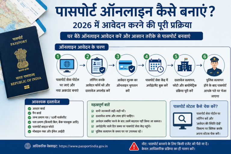 पासपोर्ट ऑनलाइन कैसे बनाएं 2026