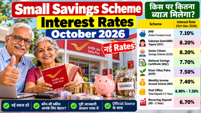 Small Savings Scheme Interest Rates October 2026